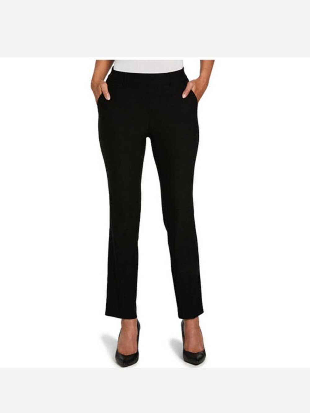 Classic Black Women's Straight-Leg Stretch Pants